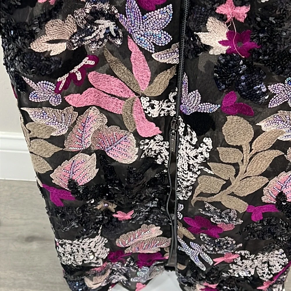 BRONX AND BANCO Dahlia Leona Embroidered Gown in Silver Multi - Picture 9 of 14